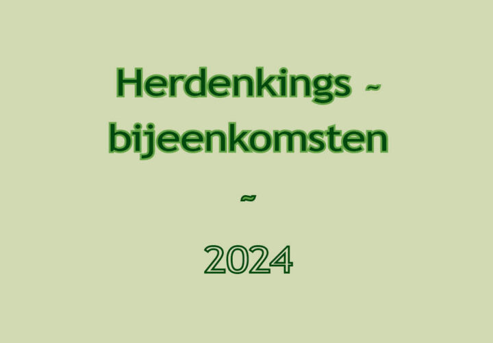 Herdenkingsbijeenkomsten 2024